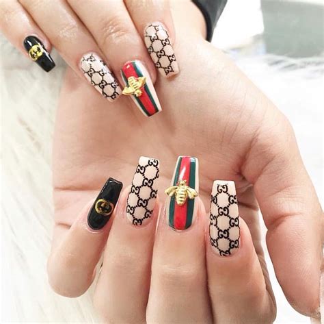 gucci design nails|Gucci style nails.